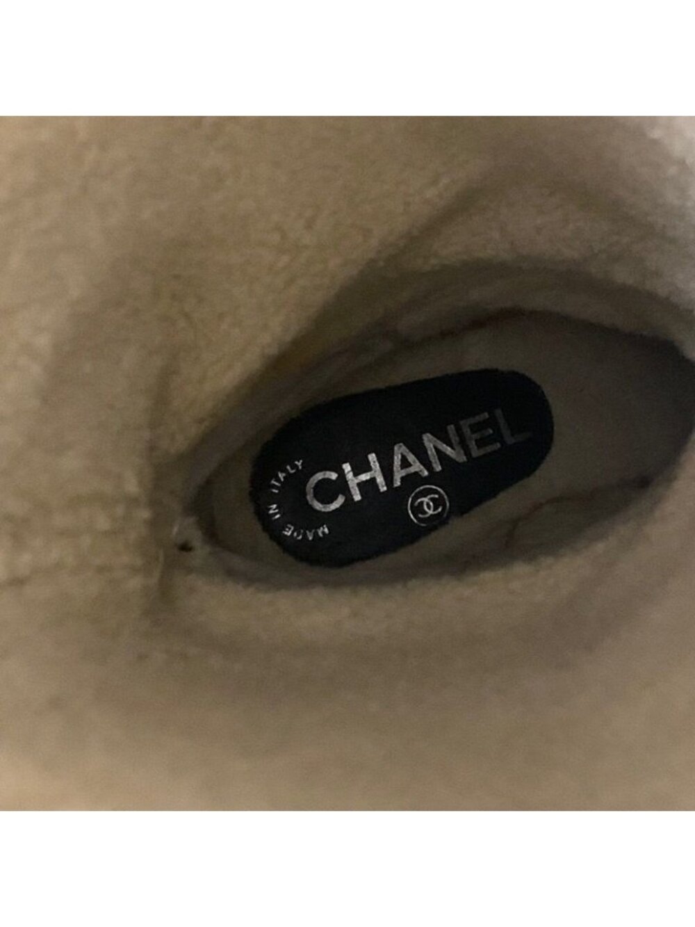 Chanel Boots Long Shoes Leather Shearling Gray Coco Mark - Picture 7 of 10